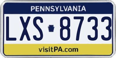 PA license plate LXS8733