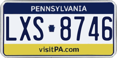 PA license plate LXS8746