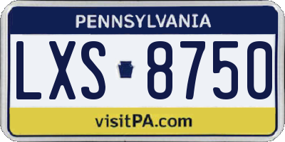 PA license plate LXS8750