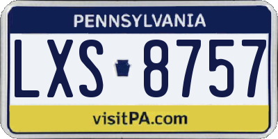 PA license plate LXS8757