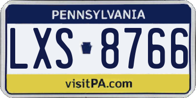 PA license plate LXS8766