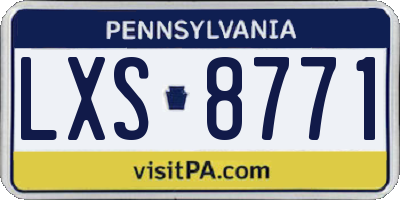 PA license plate LXS8771
