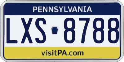 PA license plate LXS8788