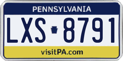 PA license plate LXS8791