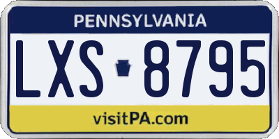 PA license plate LXS8795