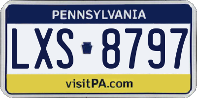 PA license plate LXS8797