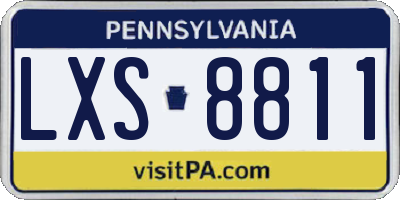 PA license plate LXS8811