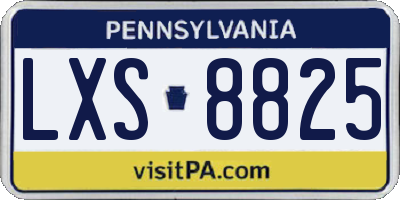 PA license plate LXS8825