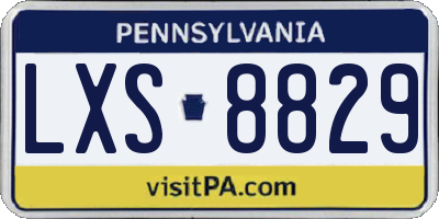 PA license plate LXS8829