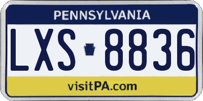 PA license plate LXS8836