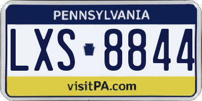 PA license plate LXS8844