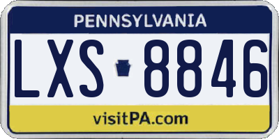 PA license plate LXS8846