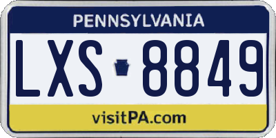 PA license plate LXS8849