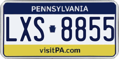 PA license plate LXS8855