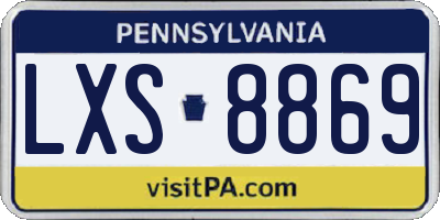 PA license plate LXS8869