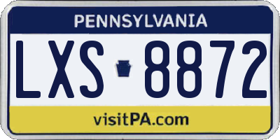PA license plate LXS8872