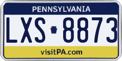 PA license plate LXS8873