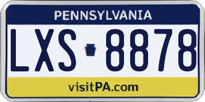 PA license plate LXS8878