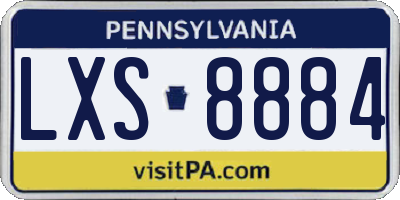 PA license plate LXS8884