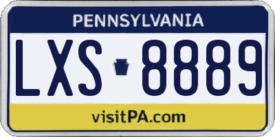 PA license plate LXS8889