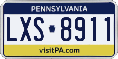 PA license plate LXS8911