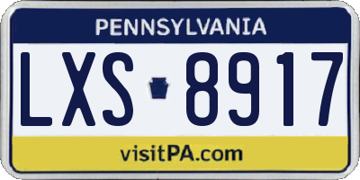 PA license plate LXS8917