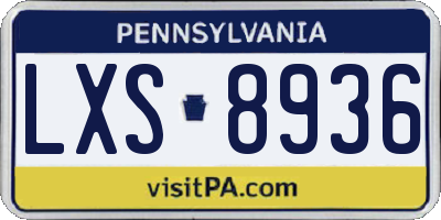 PA license plate LXS8936