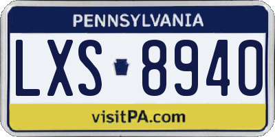 PA license plate LXS8940
