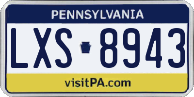 PA license plate LXS8943