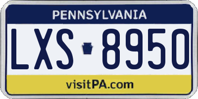 PA license plate LXS8950