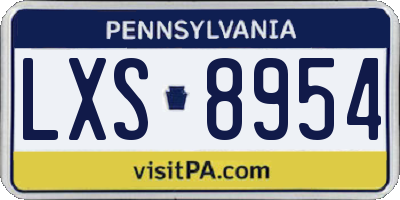 PA license plate LXS8954