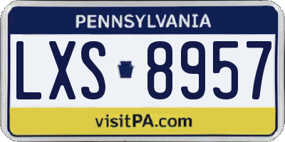 PA license plate LXS8957
