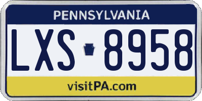 PA license plate LXS8958