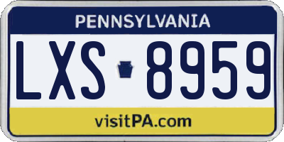PA license plate LXS8959