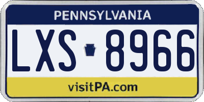 PA license plate LXS8966