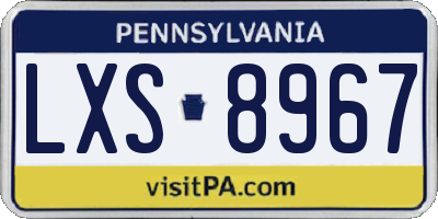 PA license plate LXS8967