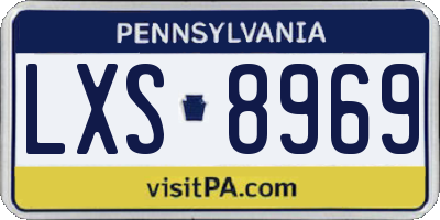 PA license plate LXS8969