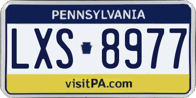 PA license plate LXS8977