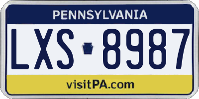 PA license plate LXS8987