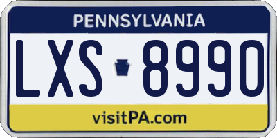 PA license plate LXS8990