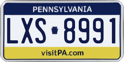 PA license plate LXS8991