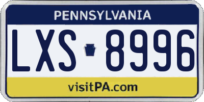 PA license plate LXS8996