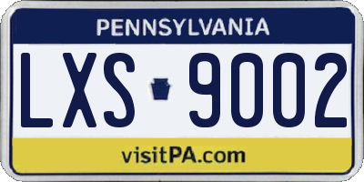 PA license plate LXS9002