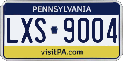 PA license plate LXS9004
