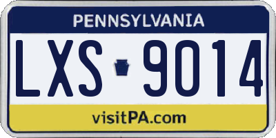PA license plate LXS9014