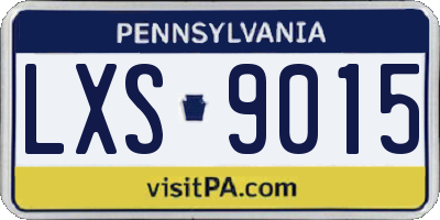 PA license plate LXS9015