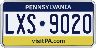 PA license plate LXS9020