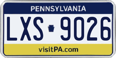 PA license plate LXS9026