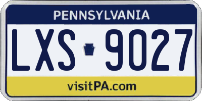 PA license plate LXS9027