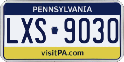 PA license plate LXS9030